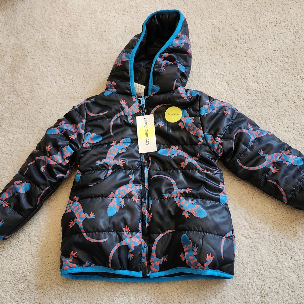 NWT TODDLER/KIDS Lizard Print Puffer Jacket Size  4T